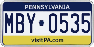 PA license plate MBY0535