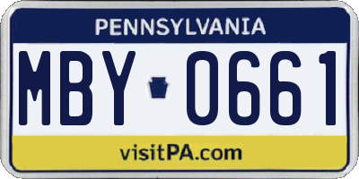 PA license plate MBY0661