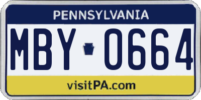 PA license plate MBY0664