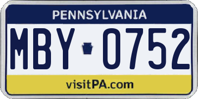 PA license plate MBY0752