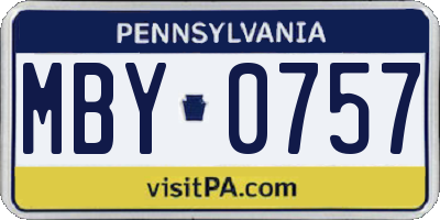 PA license plate MBY0757