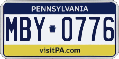 PA license plate MBY0776