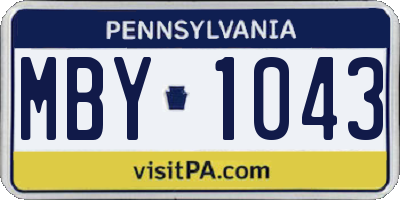 PA license plate MBY1043