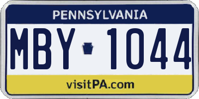 PA license plate MBY1044