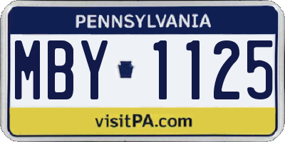 PA license plate MBY1125