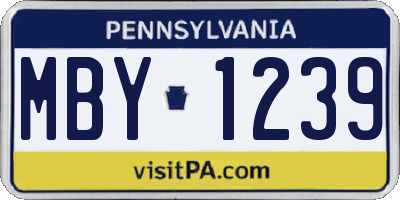 PA license plate MBY1239