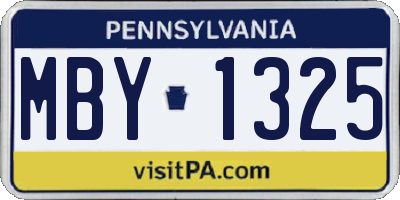 PA license plate MBY1325