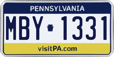 PA license plate MBY1331