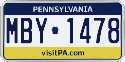 PA license plate MBY1478