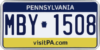 PA license plate MBY1508