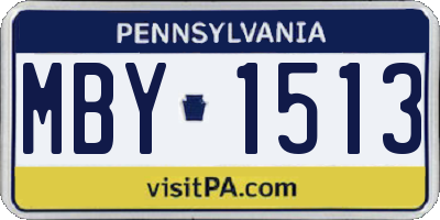 PA license plate MBY1513