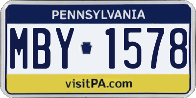 PA license plate MBY1578
