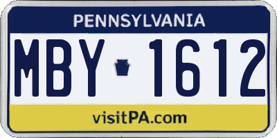 PA license plate MBY1612