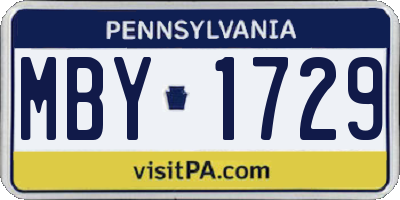 PA license plate MBY1729