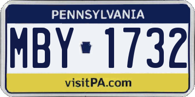 PA license plate MBY1732
