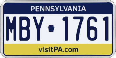 PA license plate MBY1761