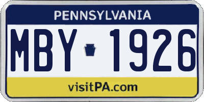 PA license plate MBY1926