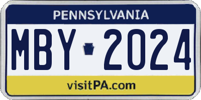 PA license plate MBY2024