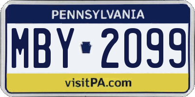 PA license plate MBY2099