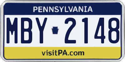PA license plate MBY2148