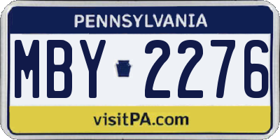 PA license plate MBY2276
