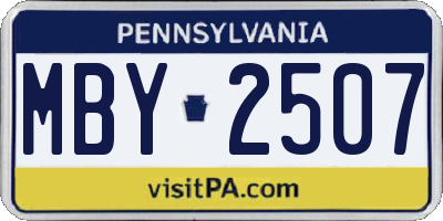 PA license plate MBY2507