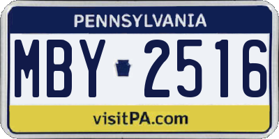 PA license plate MBY2516