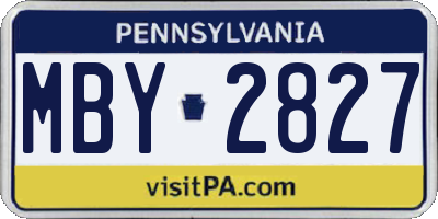 PA license plate MBY2827