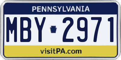 PA license plate MBY2971