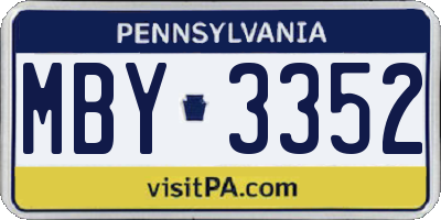 PA license plate MBY3352