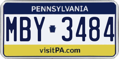 PA license plate MBY3484