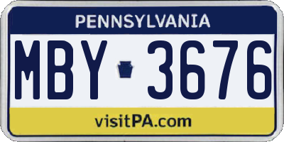 PA license plate MBY3676