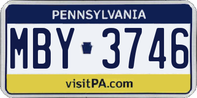 PA license plate MBY3746