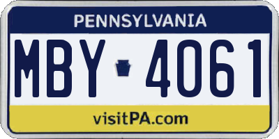 PA license plate MBY4061