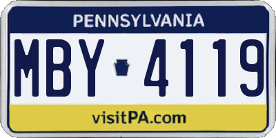 PA license plate MBY4119