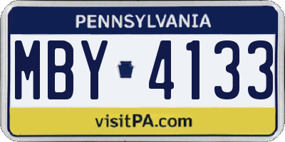 PA license plate MBY4133