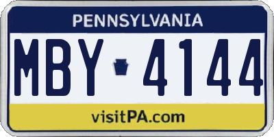 PA license plate MBY4144