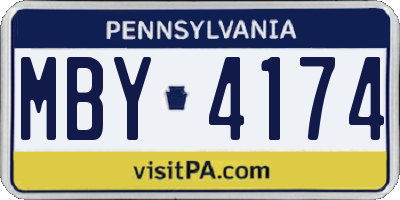 PA license plate MBY4174