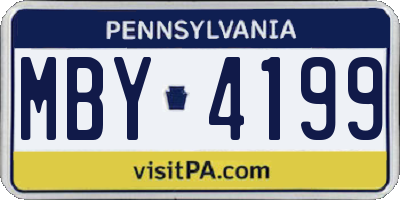 PA license plate MBY4199