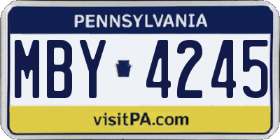 PA license plate MBY4245