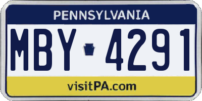 PA license plate MBY4291