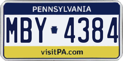 PA license plate MBY4384