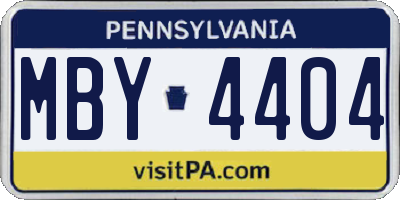 PA license plate MBY4404