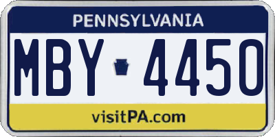PA license plate MBY4450