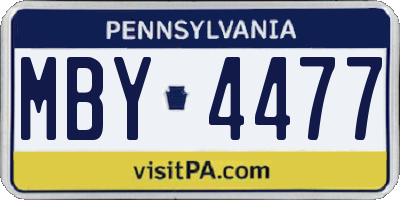 PA license plate MBY4477