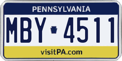PA license plate MBY4511