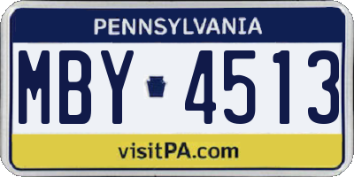 PA license plate MBY4513