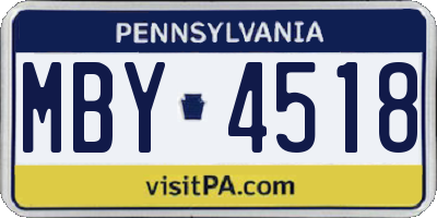 PA license plate MBY4518