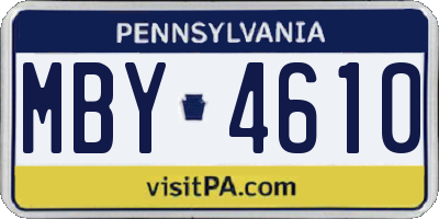 PA license plate MBY4610