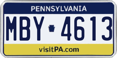 PA license plate MBY4613